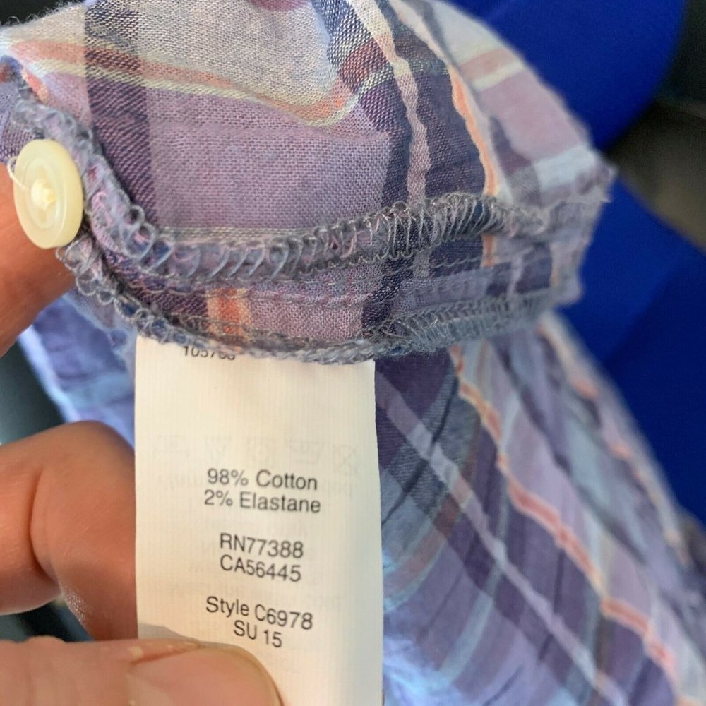 Madewell Plaid Shrunken Trapeze Shirt Gauze Tunic - Picture 8 of 8